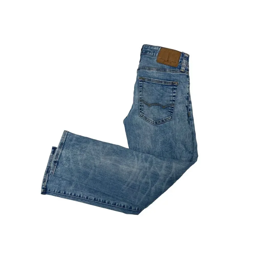 American Eagle Extreme Flex Slim Straight Light Wash Denim Jeans Size 26x28